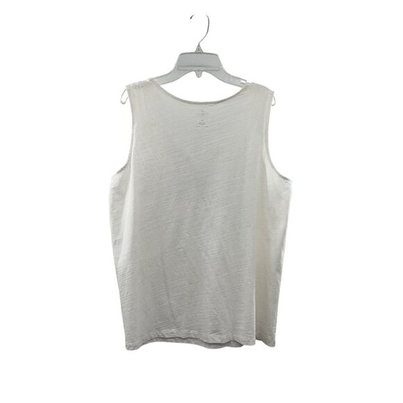 St Johns Bay Blouse Womens XL Used Sleeveless Embroidery Beads - Picture 2 of 13